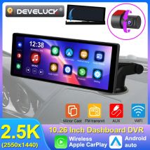 10,26 ''Dash Cam 2,5 K Auto DVR Drahtlose Carplay Android Auto GPS Navigation Dual Len Video Recorder Dashboard Rück kamera AUX