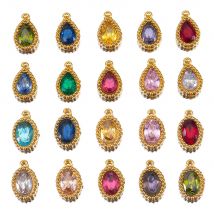 10 Stück Kristall Wassertropfen Charms Edelstahl Strass Oval Anhänger für Halskette Ohrringe DIY Tuch Schmuckherstellung Großhandel