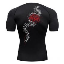 Kurzarm-Kompressionsshirts mit Blüten-Aufdruck für Herren, Sommer, sportlich, schnell trocknend, T-Shirts, Fitnessstudio, Workout, Laufen, T-Shirts, sportliche Oberteile