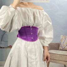Short Torso Satin Underbust Corset Slimming Shaper Belt Women Vintage Bustier Waist Trainer Body Shaper Waist Cincher Korset