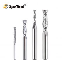 SpeTool Taglierina per scanalature a spirale 4mm 6mm 8 mm Albero Upcut 2 flauti Taglierina per scanalature a spirale Fresa in metallo duro solido Fresa CNC per legno