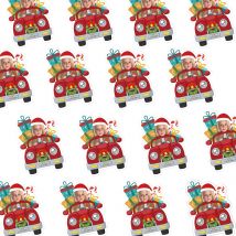 20 Stück individuelle Weihnachts-Gesichtsaufkleber – personalisierte Foto-Gesichtsaufkleber mit Auto-Weihnachtsmann-Design-Hüten, für Weihnachtsgeschenke, Party-Dekoration