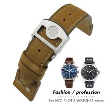 20 mm 21 mm 22 mm dickes Leder-Nieten-Armband für IWC Big Pilot Watch IW5009 Spitfire IW3777 Le Petit Prince Kalbslederarmband