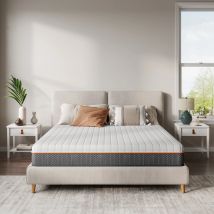 Materasso in schiuma Vesgantti, bianco, spessore 16/18/26 cm, materasso in memory foam gel, supporto zonato mantiene bene allineato