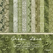 KLJUYP 24 sheets 6"X6" Green Lace Embossing Paper Scrapbook paper Scrapbooking patterned paper pack DIY craft Background paper