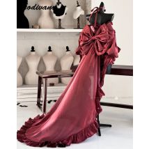 Abito da sera da sera senza spalline con fiocco grande da donna nuovo elegante primavera estate da donna Top a tubino Slim Princess Fairy Dresses