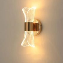 Applique da parete in acrilico dorato, lampada da parete a LED da 12 W con 3 opzioni di temperatura di colore (3000 K/4000 K/6500 K), perfetta per il corridoio