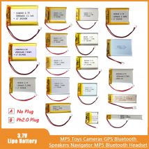 Batteria Lipo 3.7V Ph2.0 Spina Batteria al litio ricaricabile 3.7V per umidificatori PS4 Navigazione GPS Altoparlante Bluetooth MP3 MP4
