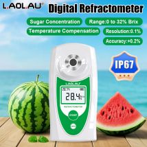 LAOLAU Digitales Refraktometer, 0–32 % Brix-Messgerät, 3 Sekunden, schnelle Testung, einfache Reinigung für Obst, Gemüse, Getränke, Honig-Messwerkzeuge