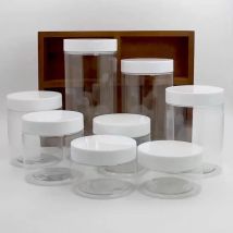 Klare PET-Kunststoffgläser, 150 ml, 200 ml, 250 ml, transparent, leer, für Kosmetikmasken, Cremewachs, Verpackungsbehälter, Töpfe mit Deckel