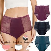Large Size Menstrual Panties Leak Proof Briefs Women Sexy Lace Cotton Panties Lingerie  Comfortable Physiological Underwear