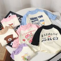 Kinder Unterhemd Herbst Baby Neue Junge Cartoon Top Mädchen Baby Langarm kinder Kleidung Wram T-shirt Tees Dropshipping