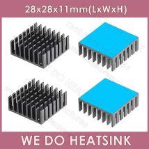 WIR TUN KÜHLKÖRPER 28x28x11mm Ohne oder Mit Thermische Pad Kühler Kühlkörper Kühler Schwarz Eloxiert und Schlitz