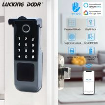 Wasserdicht ttlock smart bluetooth finger abdruck felgen schloss ic karte elektronisches schloss intelligentes türschloss arbeiten mit google alexa echo