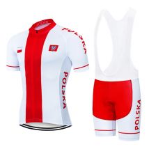 Summer Poland Cycling Team Jersey Bib Set Bicycle Clothing MTB Shirt Road Bike Clothes Men's Sport Suit Short Maillot Ciclismo