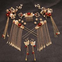 Frauen Hanfu Haarkämme Traditionelle Chinesische Hochzeit Haarschmuck Stirnband Stick Kopfschmuck Kopfschmuck Braut Kopfschmuck Pin