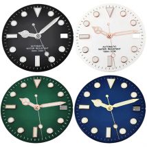 Quadrante dell'orologio da 28,5 mm con lancette dell'orologio luminose adatte NH35 NH36 ETA2824 2836 PT5000 Miyota 8215 8205 DG2813 Movimento automatico