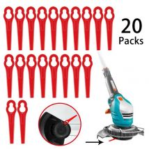 20 stücke rasenmäher blätter kunststoff für garten strimmer trimmer rasenmäher blätter für einhell schnur lose gras trimmer GE-CT 18