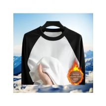Autumn Winter Men's Thermal Long Sleeved T-Shirt Man Double-sided Fleece Bottoming Shirt Unisex Base Layer Top O-Neck Sweatshirt