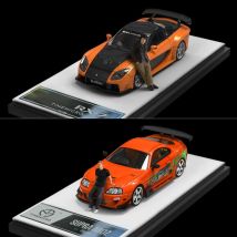 TimeMicro 1:64 RE RX7&Supra A80Z Fast & Furious Paul Walker-Thema, bemaltes Legierungsmodell