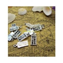 25pcs-- 18*8MM Antique Silver mini  Telephone Booth  one side Charms Pendant Jewelry Findings