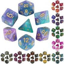 Set di dadi Giochi da tavolo Roll Dice Set di dadi poliedrici a tema galassia Incredibile effetto universo colorato per accessori DND