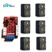 Feetech 6 Stück 7,4V 19KG Zweiachsiger TTL Digitaler Servomotor mit 360-Grad-Rotation und Magnetischem Encoder für Roboterarm