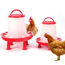 Secchio automatico per mangiatoia per polli da 3/6 kg con gambe Dispositivo per l'alimentazione di gallo Gallina Animali da fattoria Pollame Quaglia Piccione Forniture per l'alimentazione