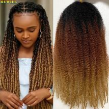 18 Zoll 1–6 Packungen Marley Twist Häkelhaar Schwarzbraun bis Blond Synthetisches Afro Marley Ombre Flechthaar für Faux Locs Zöpfe