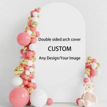 Mehofond Sfondo Arco personalizzato Coperture superiori rotonde aderenti su 2 lati Compleanno Matrimonio Baby Shower Cerimonia Festa Sfondo Decor Foto