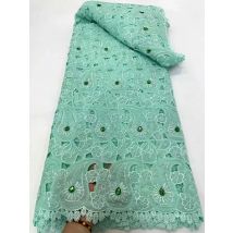 Afrikanischer Spitzenstoff 2025, hochwertige Baumwolle, Stickerei, Strass, Leinen, Ballkleider, Tüll-Design, 5 Yards pro Meter