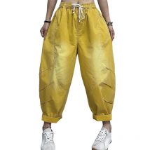 Amax LuluE 2025 Summer Ladies Fashion Classic Harme Trousers Females Vintage Casual White Pants Loose Soild Punk Fitness Clothes