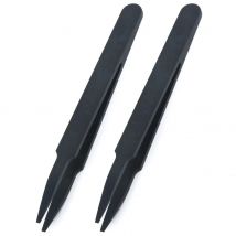 Non-Conductive Tweezers with Flat Tip Anti-static Carbon Fiber Plastic Tweezers for Electronics Components IC Chip Picking Tool