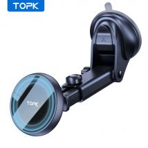TOPK Mag-Safe Supporto magnetico per telefono da auto Supporto da auto per parabrezza e cruscotto [forte aspirazione] Braccio lungo regolabile per cellulari