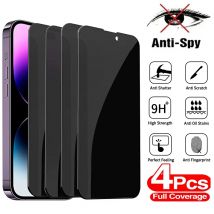 4 Stück Sichtschutz für iPhone 15 13 11 12 14 Pro Max Mini Anti-Spion gehärtetes Glas für iPhone x xs max xr Glas