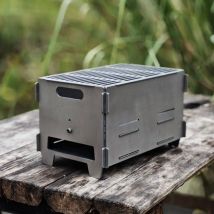 Titan Legierung Tragbare Grill Grill Rack Outdoor Familie Holzkohle Herd Ofen Rahmen Camping Leichte Camp Ausrüstung