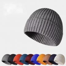 Winter Yarn Knitted Fabric Keep Warm Think Hat For Adult Unisex Skullies & Beanies