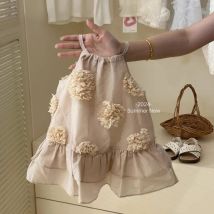 Mädchen Sommer dreidimensionales Blumenkleid Kind Kinder süße Kleidung