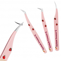 Cute Strawberry Design Eyelash Tweezer - High Precision for Lash Extensions Nail Rhinestones Pick-up Beauty Tool