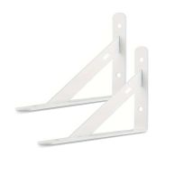 Staffe per mensole resistenti da 5,91 x 3,74 pollici 2 pezzi, ripiani galleggianti Staffe per mensole triangolari bianche, montaggio a parete con angolo di 90 gradi