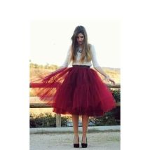 2023 sommer Neue Flauschigen Tüll Rock Petticoat Erwachsene Elastische Taille Unterrock Schichten Braut Midi Tutu Röcke Frauen Prom Abend
