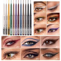 LANGMANNI 12-Farben-Einzel-Eyeliner-Gelstift, nicht verschmierend, wasserfest, schweißfest, rotierender Eyeliner-Stift