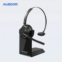 AUSDOM A2302 Trucker Bluetooth 5.1 AI Noise Cancelling Mikrofone Drahtloses Headset mit Ladestation 50h Kopfhörer für Call Center