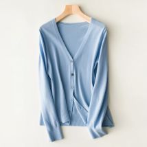 Frauen Strickjacken 2025, Einreiher, Solide Strick Hemd Frühling Herbst Strickjacke Koreanische Mode V-ausschnitt Pullover Stricken Oberbekleidung
