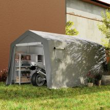 Capannone per attrezzi Outsunny con tetto giglio, dispositivi impermeabili, tende con porte, finestre