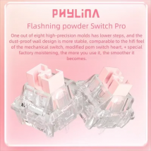 PHYLINA Flashning Power Pro Magnetic Switch Pink 35g Linear Pom Stem Free Setting Pre Travel For Magnetic Keyboard Gaming PC