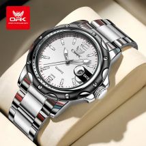 Opk 6026 original wasserdichte uhren für männer digitaler spiegel luxus quarzuhr leuchtende armbanduhr männliches datum reloj hombre