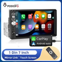 Podofo Universal Autoradio Autoradio 7 "1din Touchscreen Multimedia-Player Audio Stereo Bluetooth Wireless Carplay Android Auto