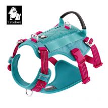 Truelove Imbracatura per animali a prova di fuga Nessuna trazione Riflettente regolabile Morbido imbottito Gilet per animali domestici Servizio Imbracatura per cani Maniglia Arrampicata TLH7011