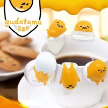 Original kawaii miniaturen figuren gudetama becher zubehör gashapon gachapon spielzeug q version kawaii geschenke modell spielzeug für kinder